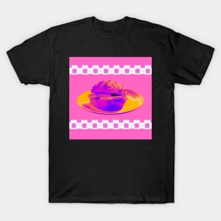 Pineapple Bun - Funky Hong Kong Street Food - Pop Art Neon Purple with Hot Pink T-Shirt